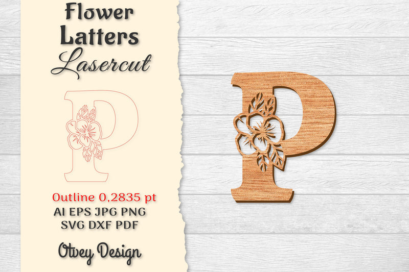 Flower Letters Laser Cut File SVG Bundle 88 - CraftNest - Digital Crafting and Art