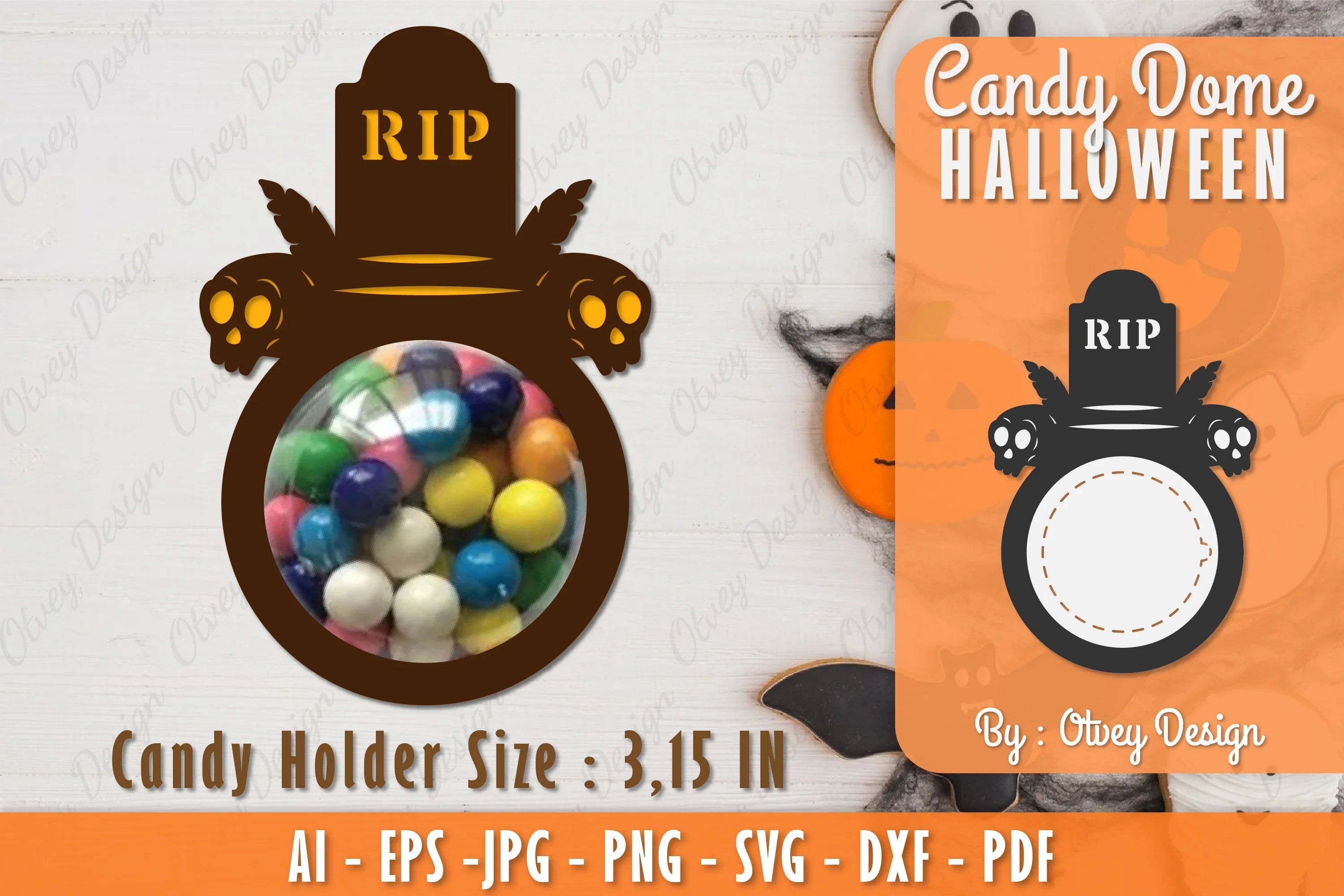 Halloween Candy Dome SVG Bundle 8 - CraftNest - Digital Crafting and Art