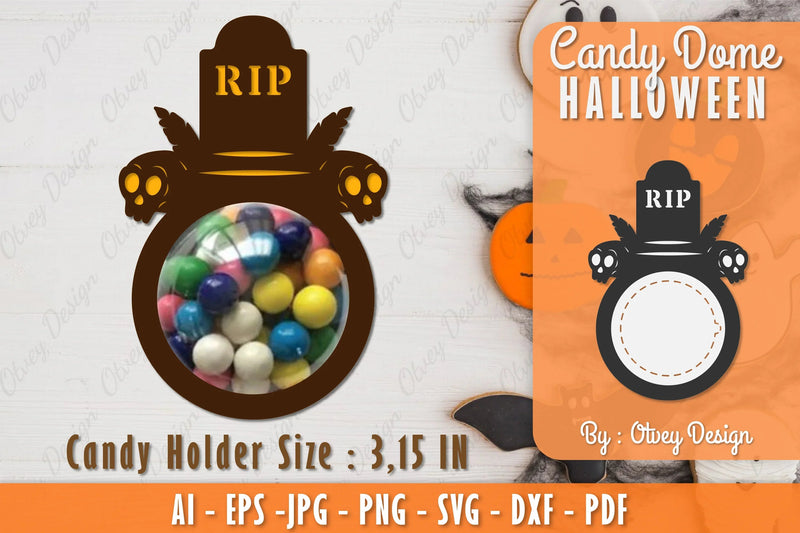 Halloween Candy Dome SVG Bundle 8 - CraftNest - Digital Crafting and Art