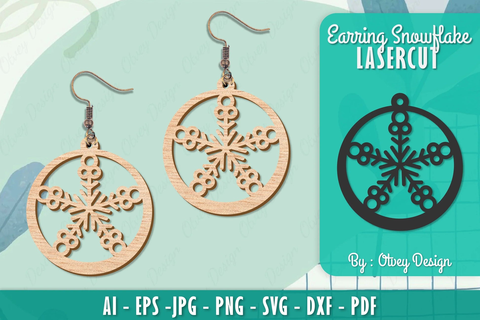 Snowflake Earring Lasercut SVG Bundle 104 - CraftNest - Digital Crafting and Art