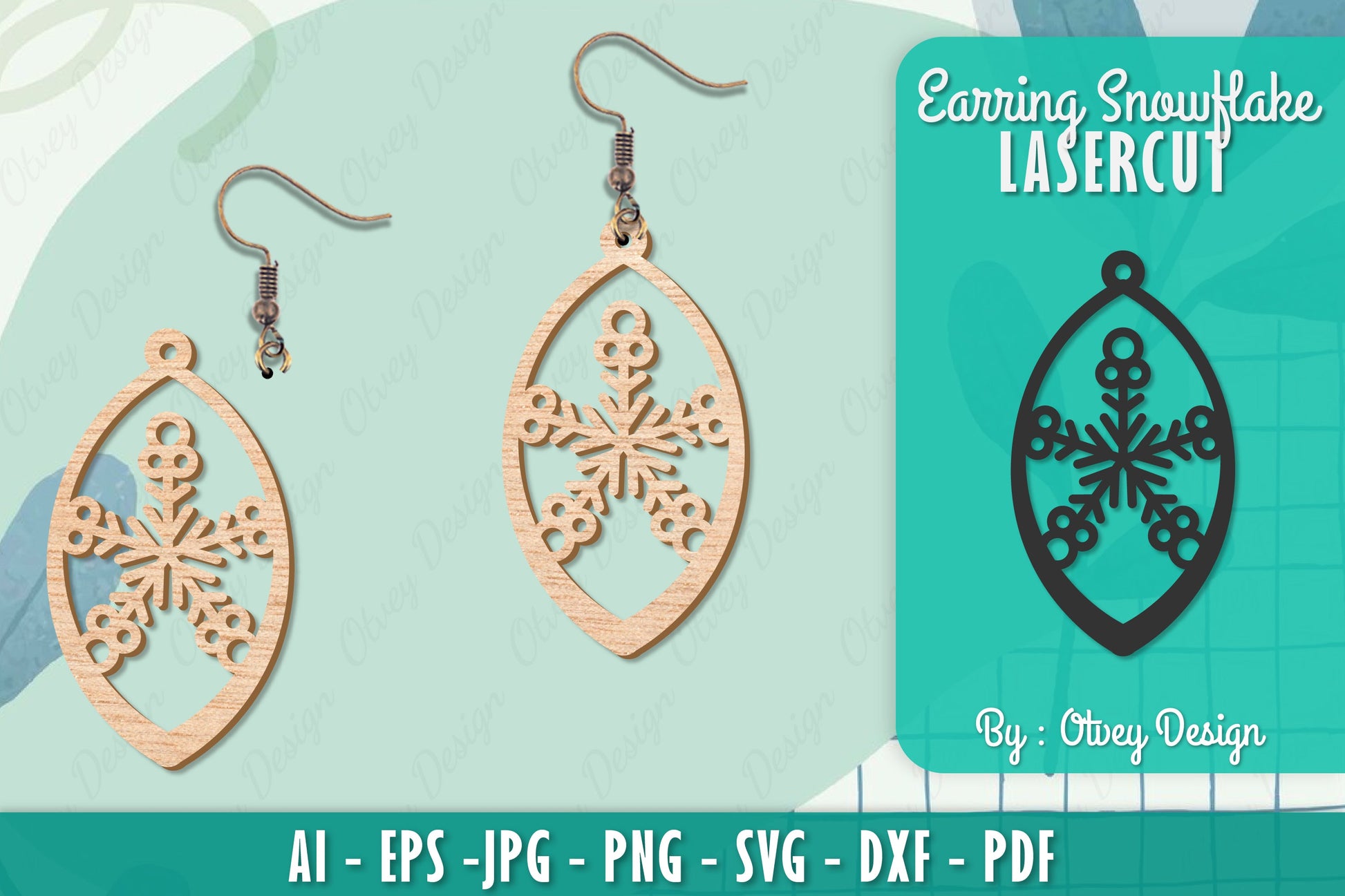 Snowflake Earring Lasercut SVG Bundle 88 - CraftNest - Digital Crafting and Art