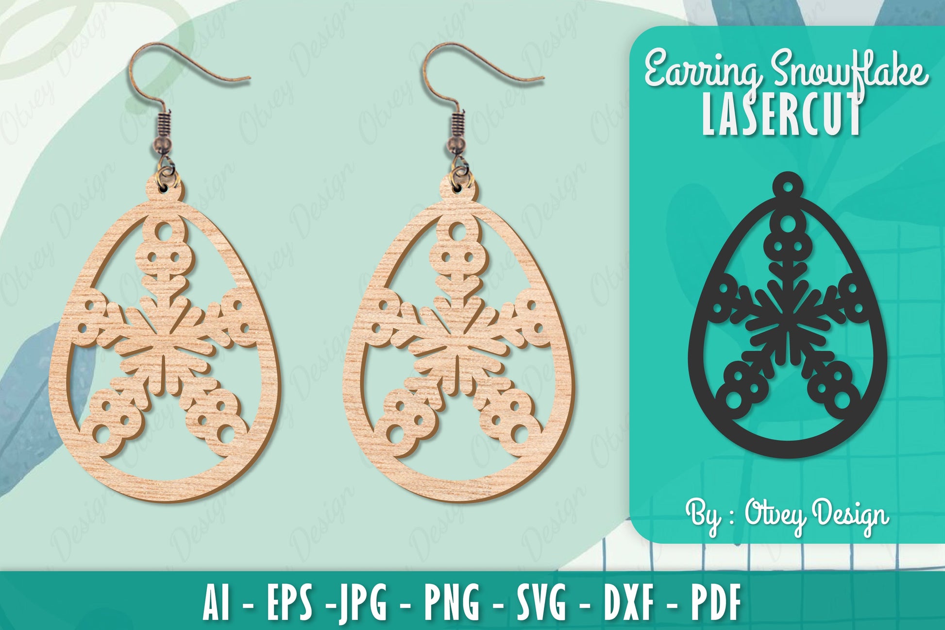Snowflake Earring Lasercut SVG Bundle 56 - CraftNest - Digital Crafting and Art