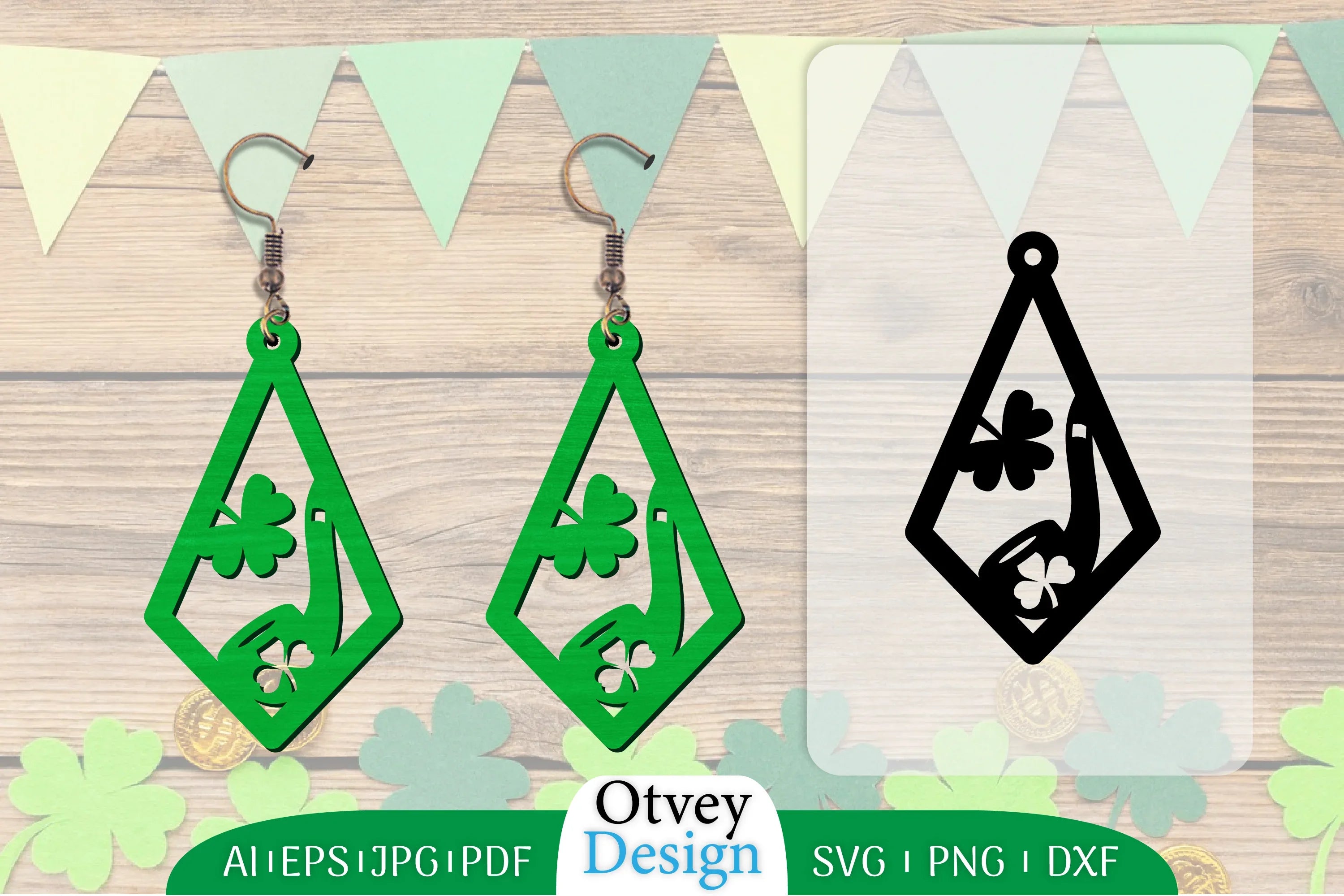 St Patrick's Day Earring SVG Bundle Lasercut 5 - CraftNest - Digital Crafting and Art