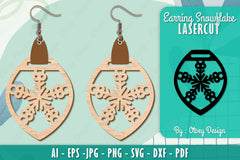 Snowflake Earring Lasercut SVG Bundle 152 - CraftNest - Digital Crafting and Art
