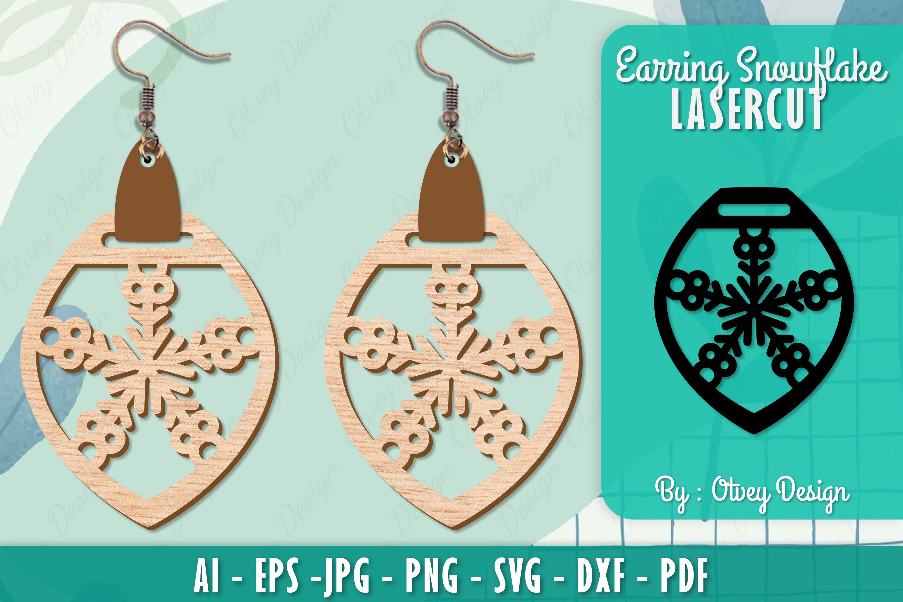 Snowflake Earring Lasercut SVG Bundle 152 - CraftNest - Digital Crafting and Art