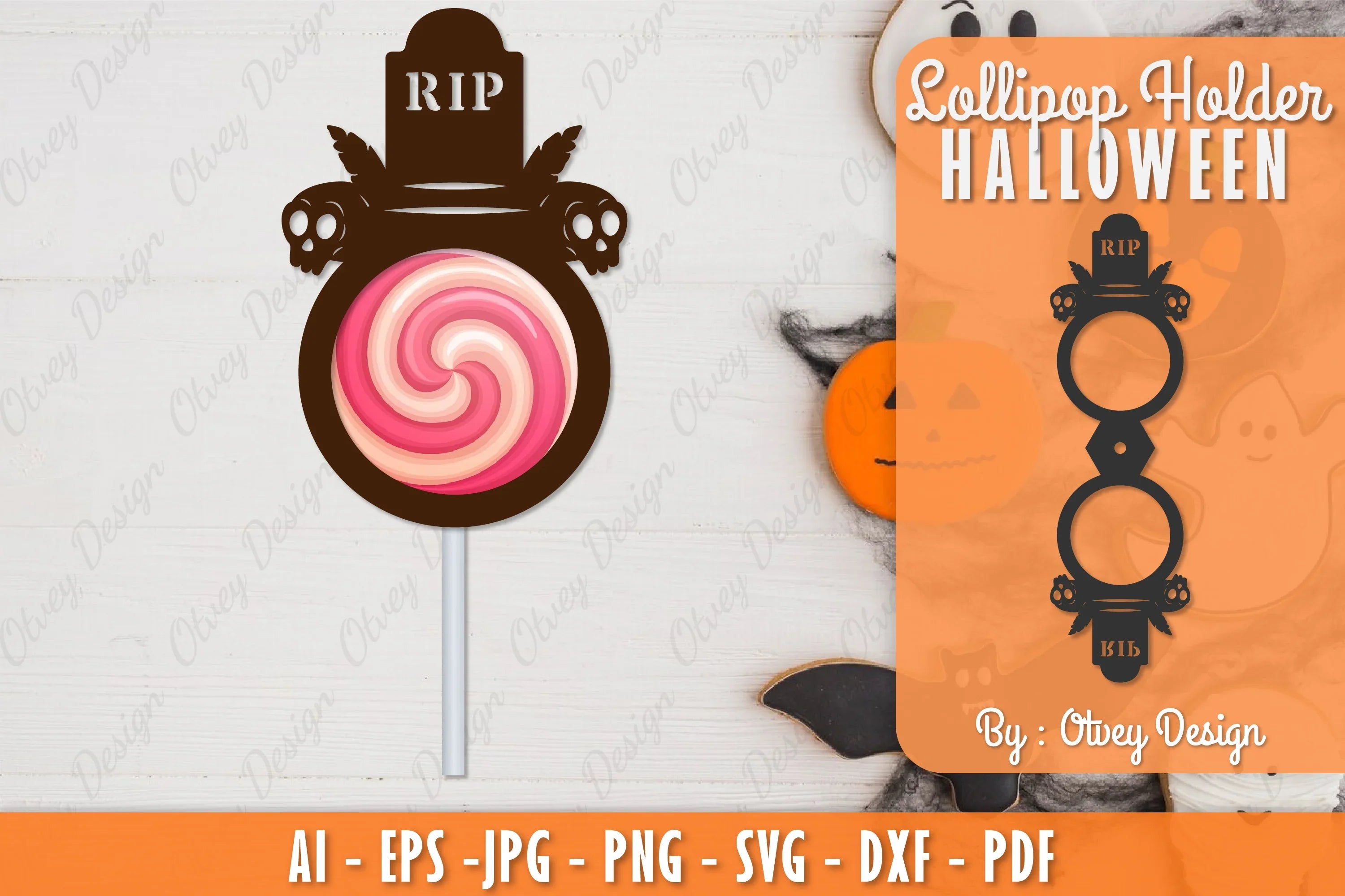 Halloween Lollipop Holder SVG Bundle 8 - CraftNest - Digital Crafting and Art