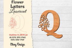 Flower Letters Laser Cut File SVG Bundle 140 - CraftNest - Digital Crafting and Art