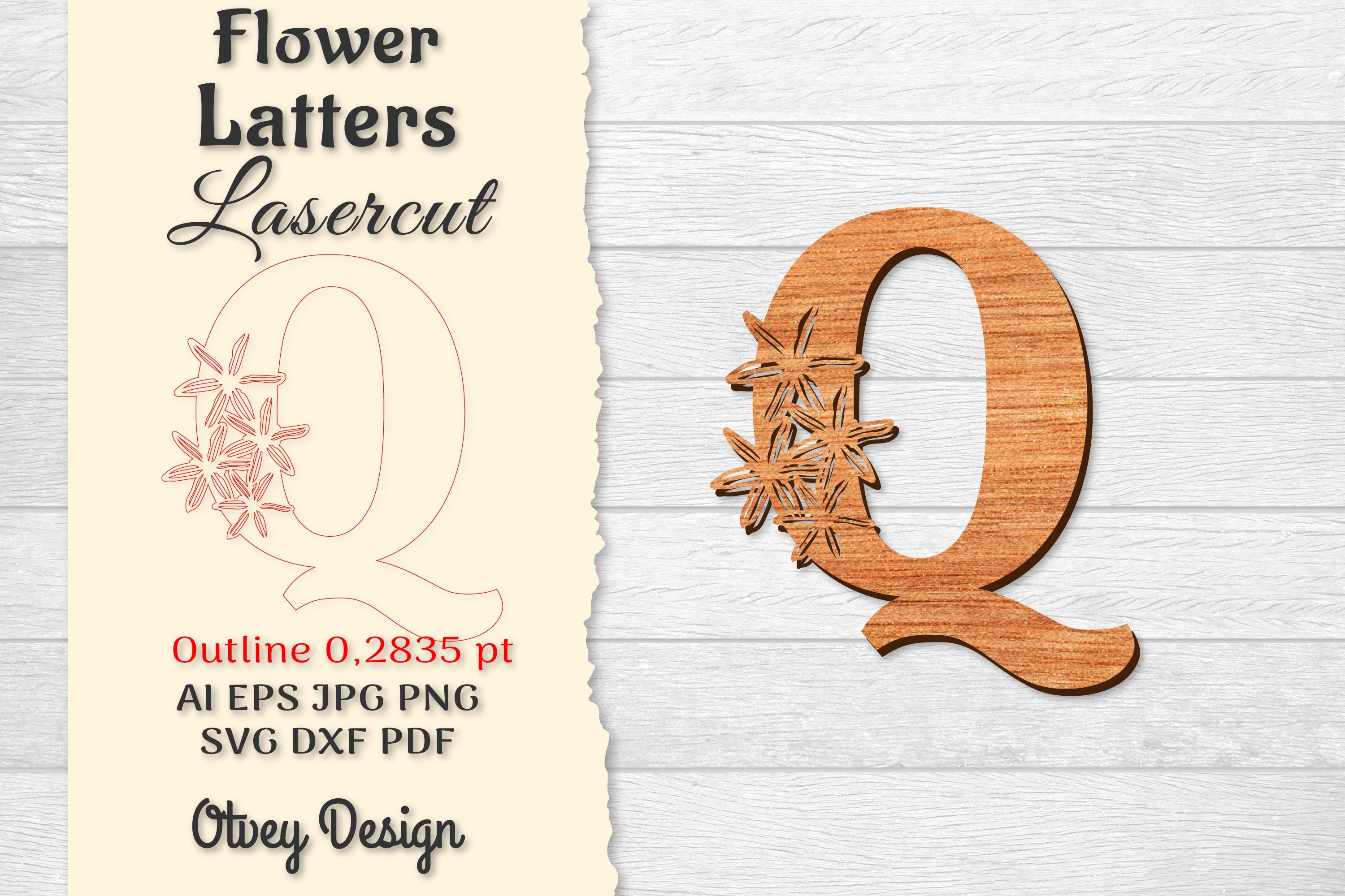 Flower Letters Laser Cut File SVG Bundle 37 - CraftNest - Digital Crafting and Art