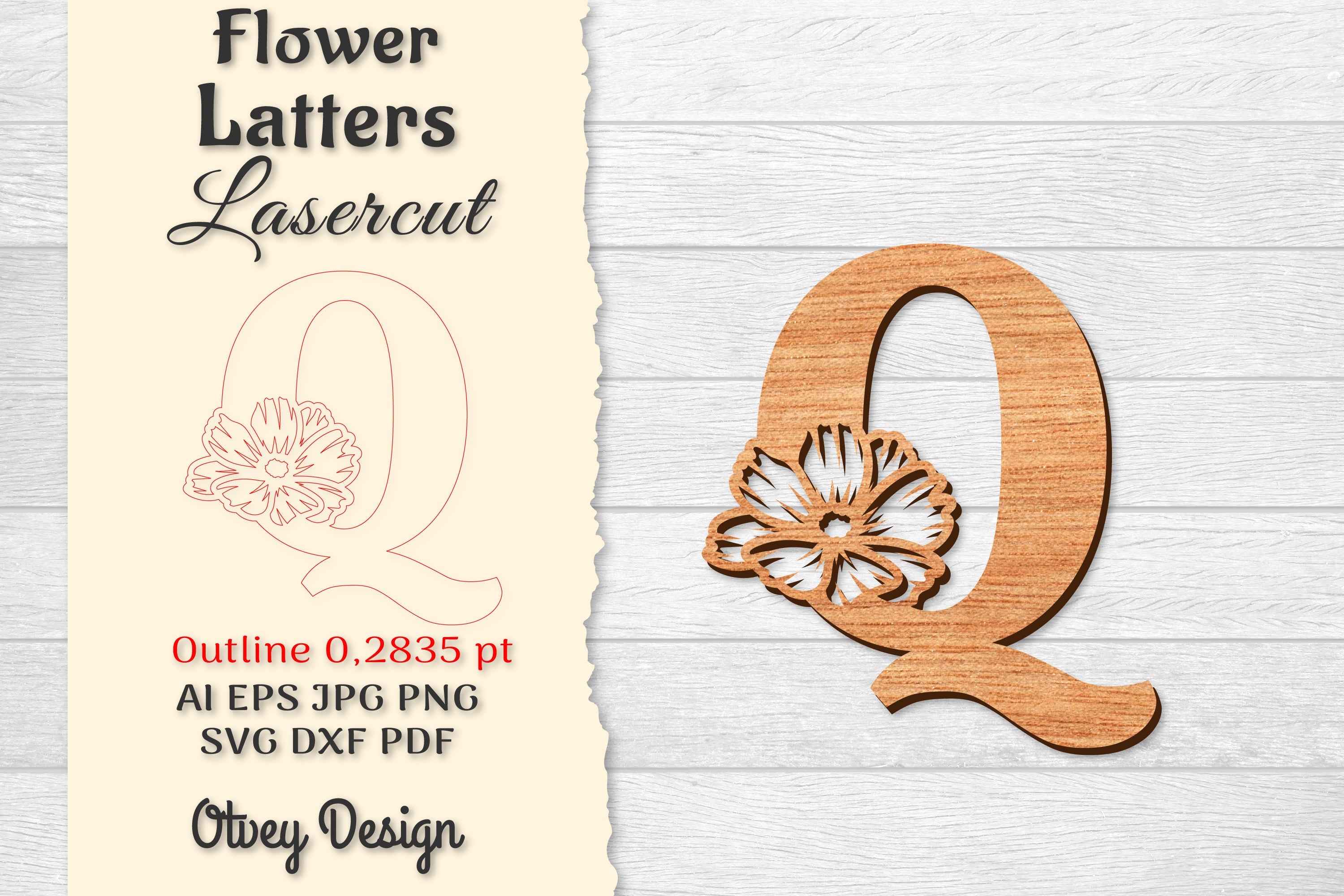Flower Letters Laser Cut SVG Bundle 66 - CraftNest - Digital Crafting and Art