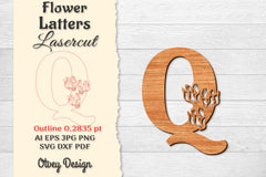 Flower Letters Laser Cut File SVG Bundle 105 - CraftNest - Digital Crafting and Art