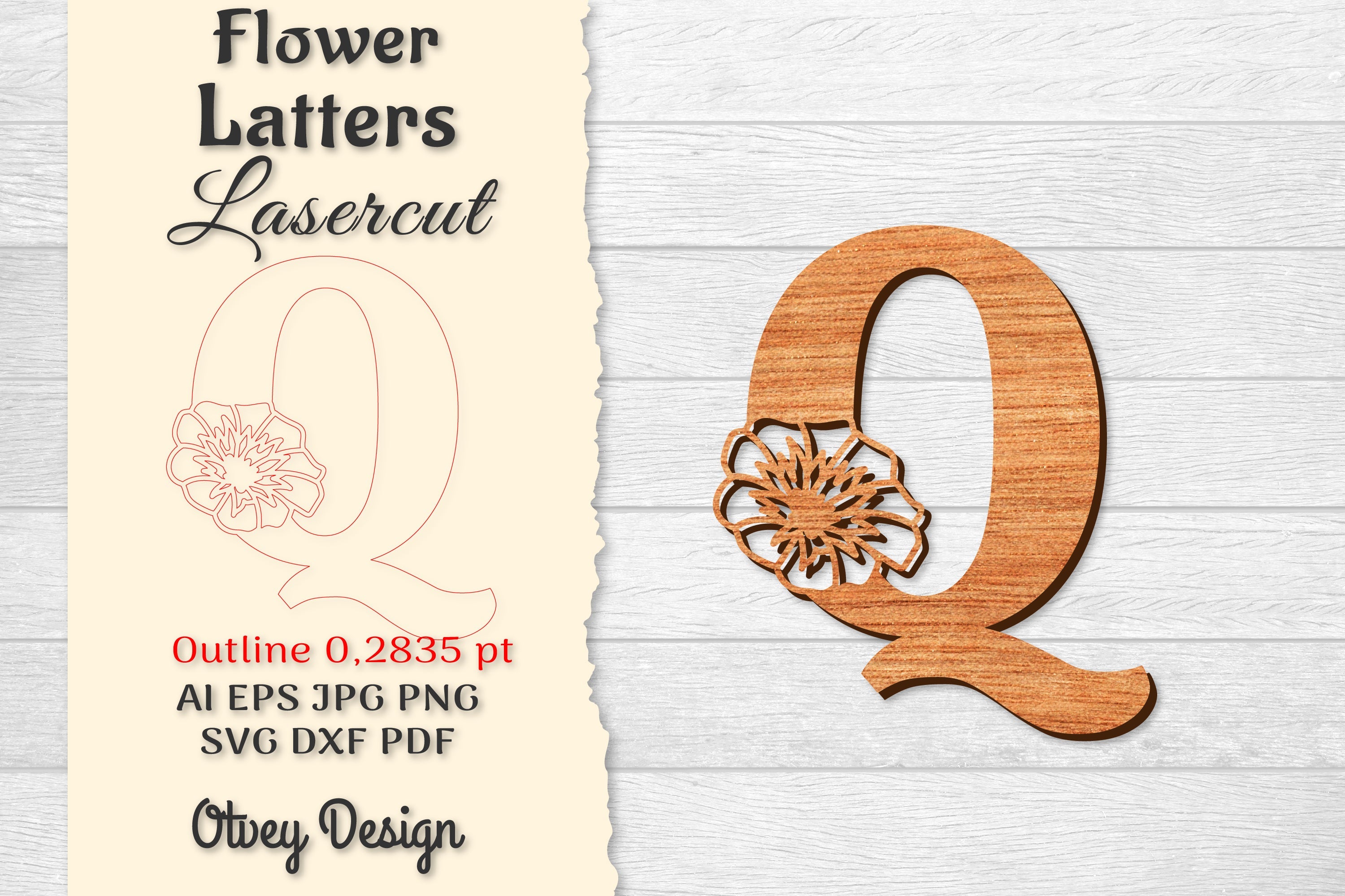 Flower Letters Laser Cut SVG Bundle 33 - CraftNest - Digital Crafting and Art
