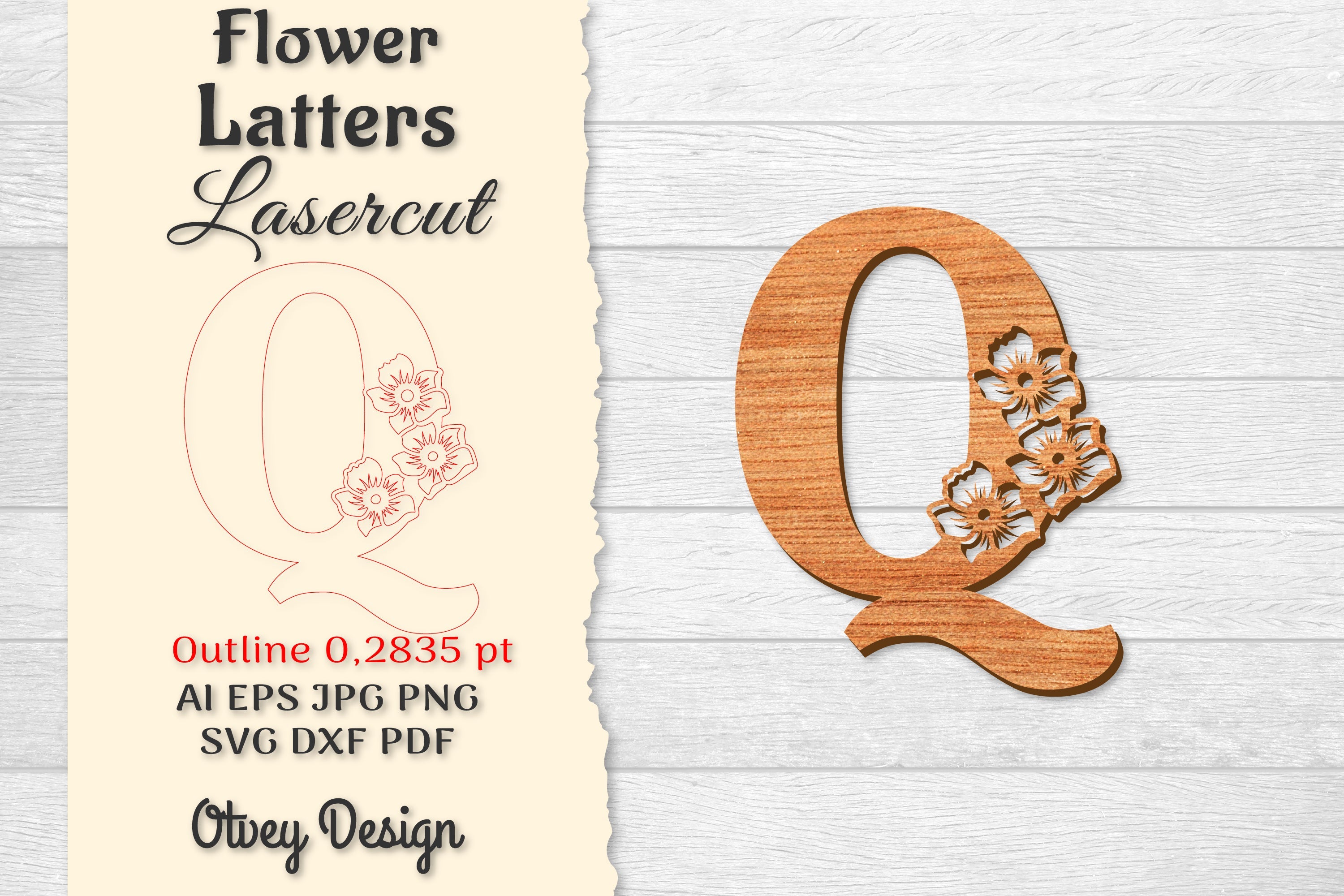 Flower Letters Laser Cut File SVG Bundle 116 - CraftNest - Digital Crafting and Art