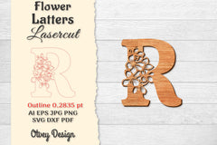 Flower Letters Laser Cut File SVG Bundle 141 - CraftNest - Digital Crafting and Art