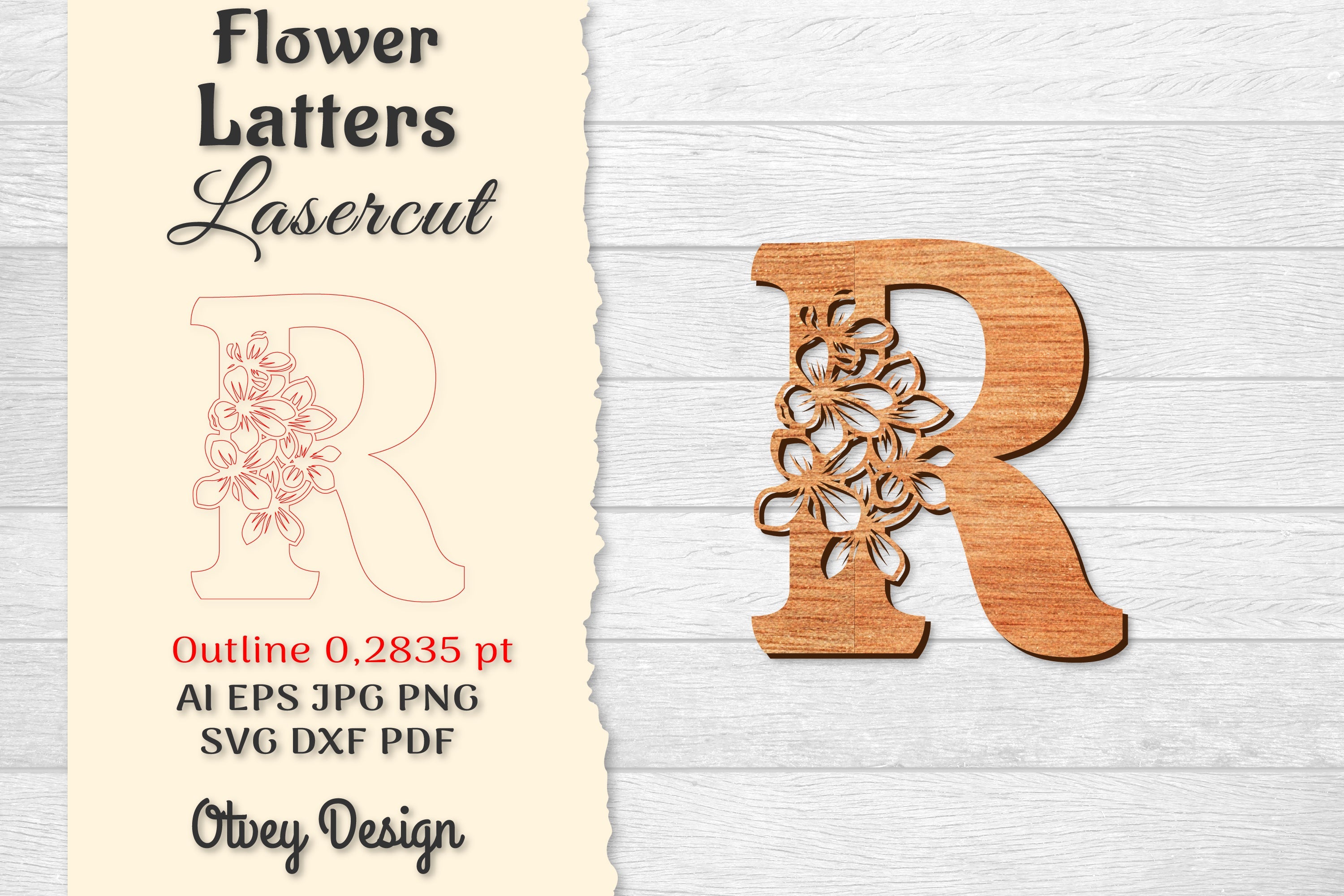 Flower Letters Laser Cut File SVG Bundle 141 - CraftNest - Digital Crafting and Art