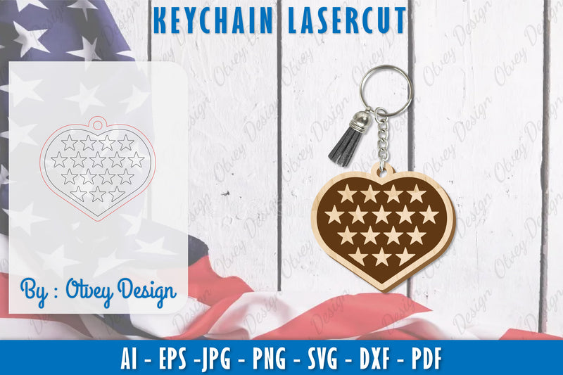 4th of July Keychain SVG Bundle 7 - CraftNest - Digital Crafting and Art