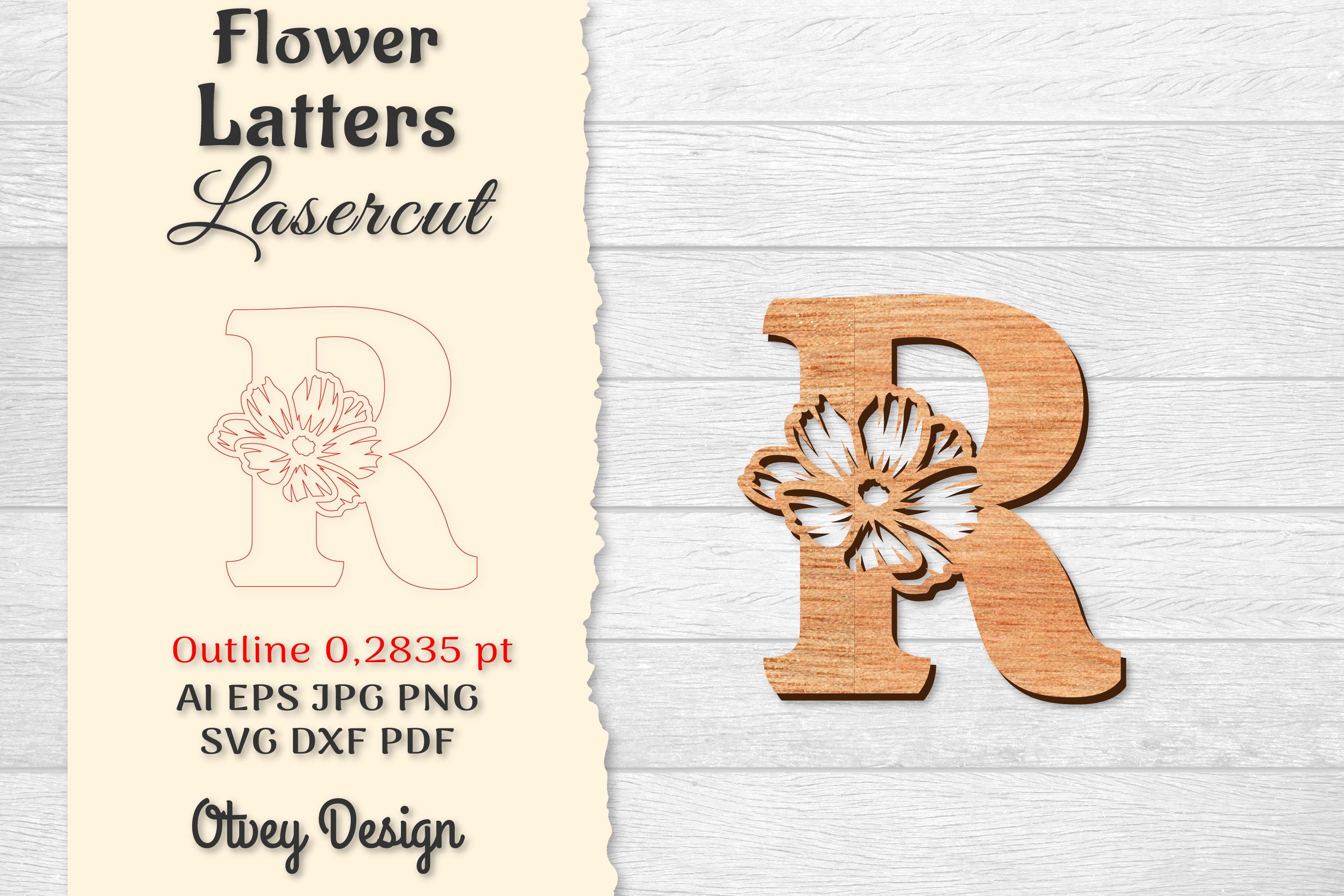 Flower Letters Laser Cut File SVG Bundle 55 - CraftNest - Digital Crafting and Art