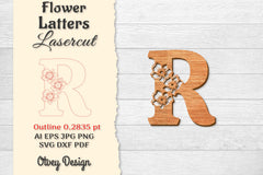 Flower Letters Laser Cut SVG Bundle 133 - CraftNest - Digital Crafting and Art