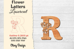 Flower Letters Laser Cut SVG Bundle 118 - CraftNest - Digital Crafting and Art