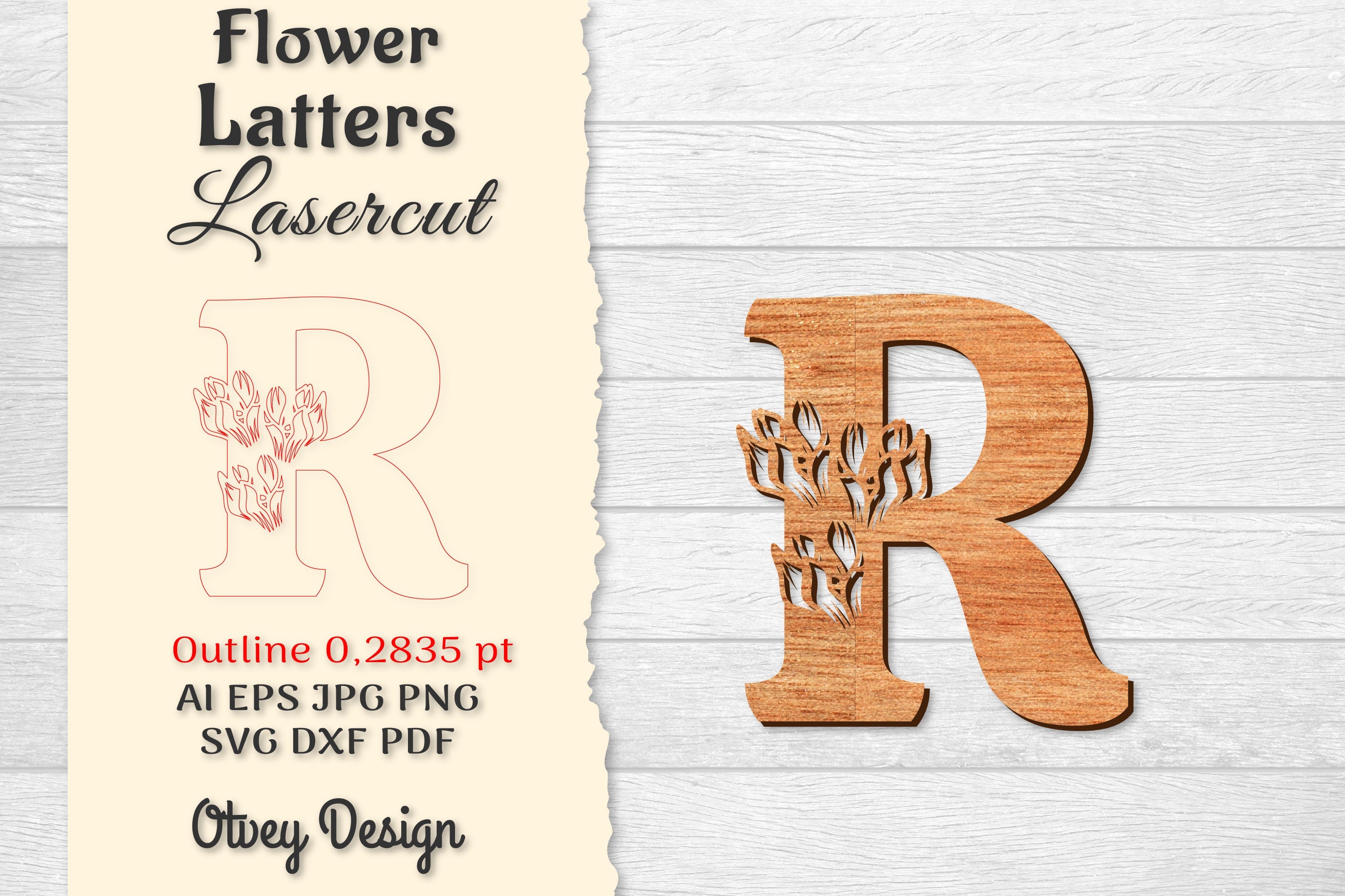 Flower Letters Laser Cut SVG Bundle 118 - CraftNest - Digital Crafting and Art