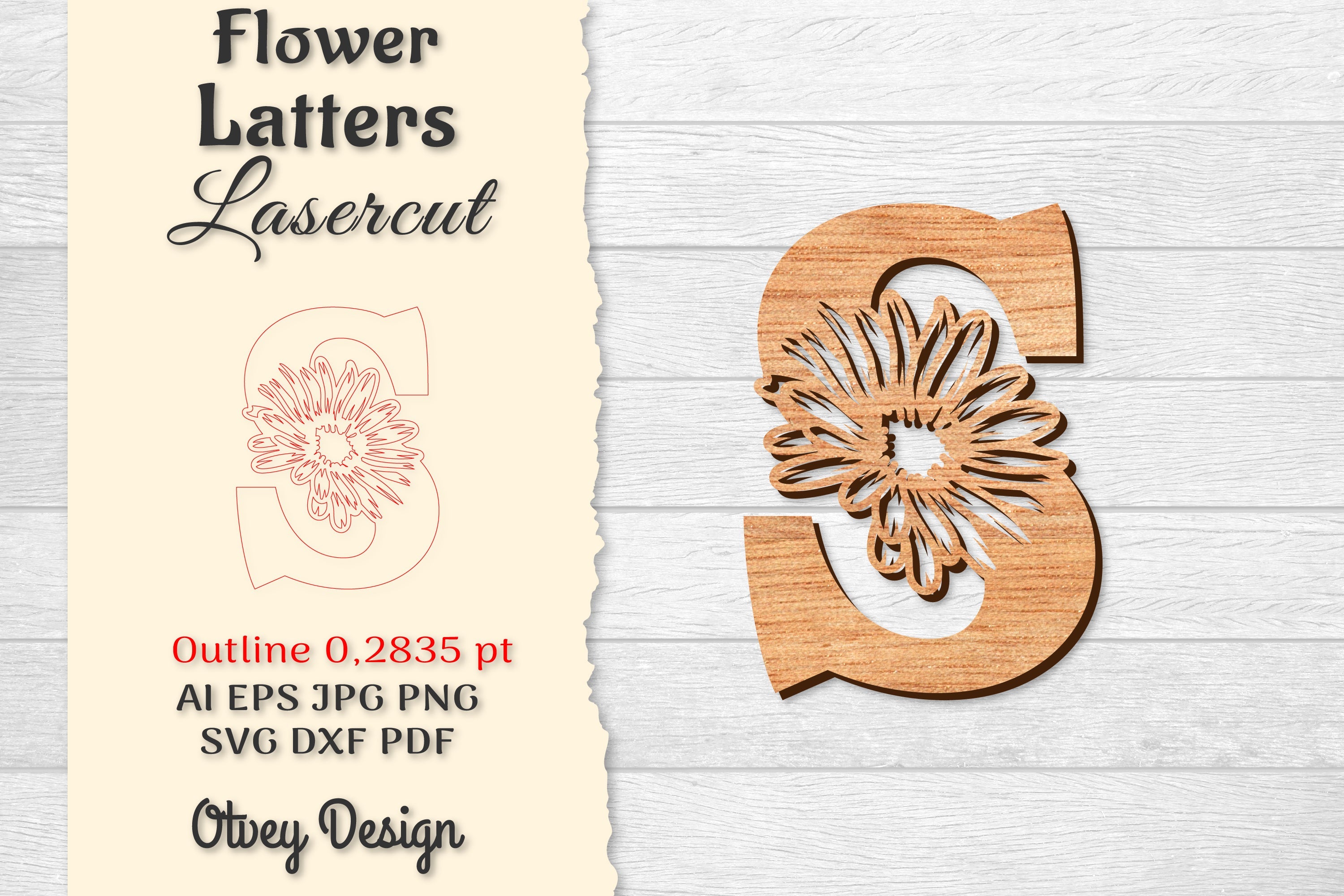 Flower Letters Laser Cut SVG Bundle 14 - CraftNest - Digital Crafting and Art