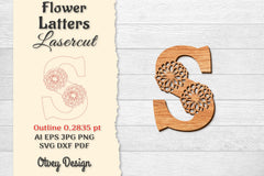 Flower Letters Laser Cut File SVG Bundle 25 - CraftNest - Digital Crafting and Art