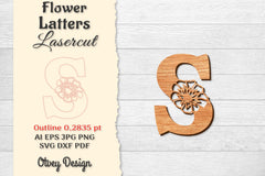 Flower Letters Laser Cut SVG Bundle 34 - CraftNest - Digital Crafting and Art