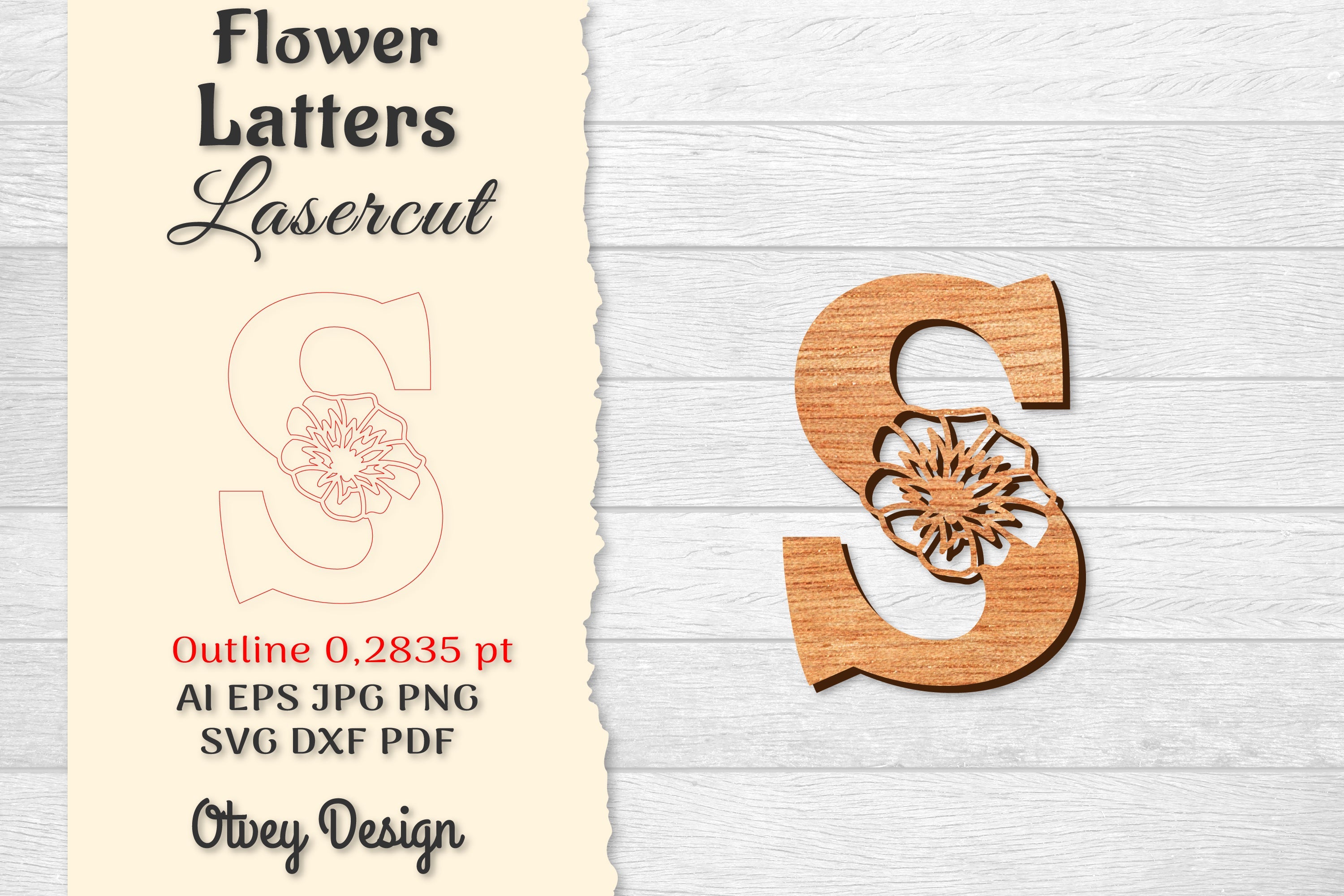 Flower Letters Laser Cut SVG Bundle 34 - CraftNest - Digital Crafting and Art