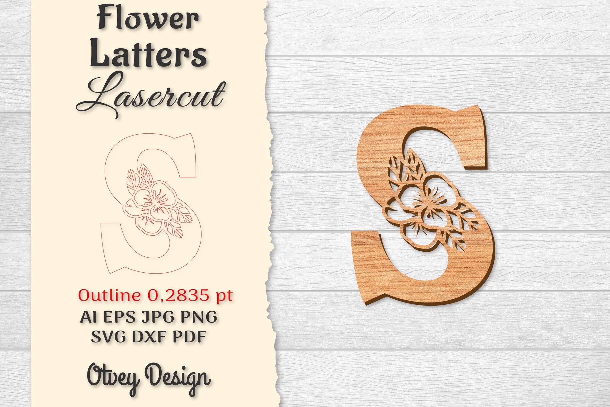 Flower Letters Laser Cut SVG Bundle 84 - CraftNest - Digital Crafting and Art