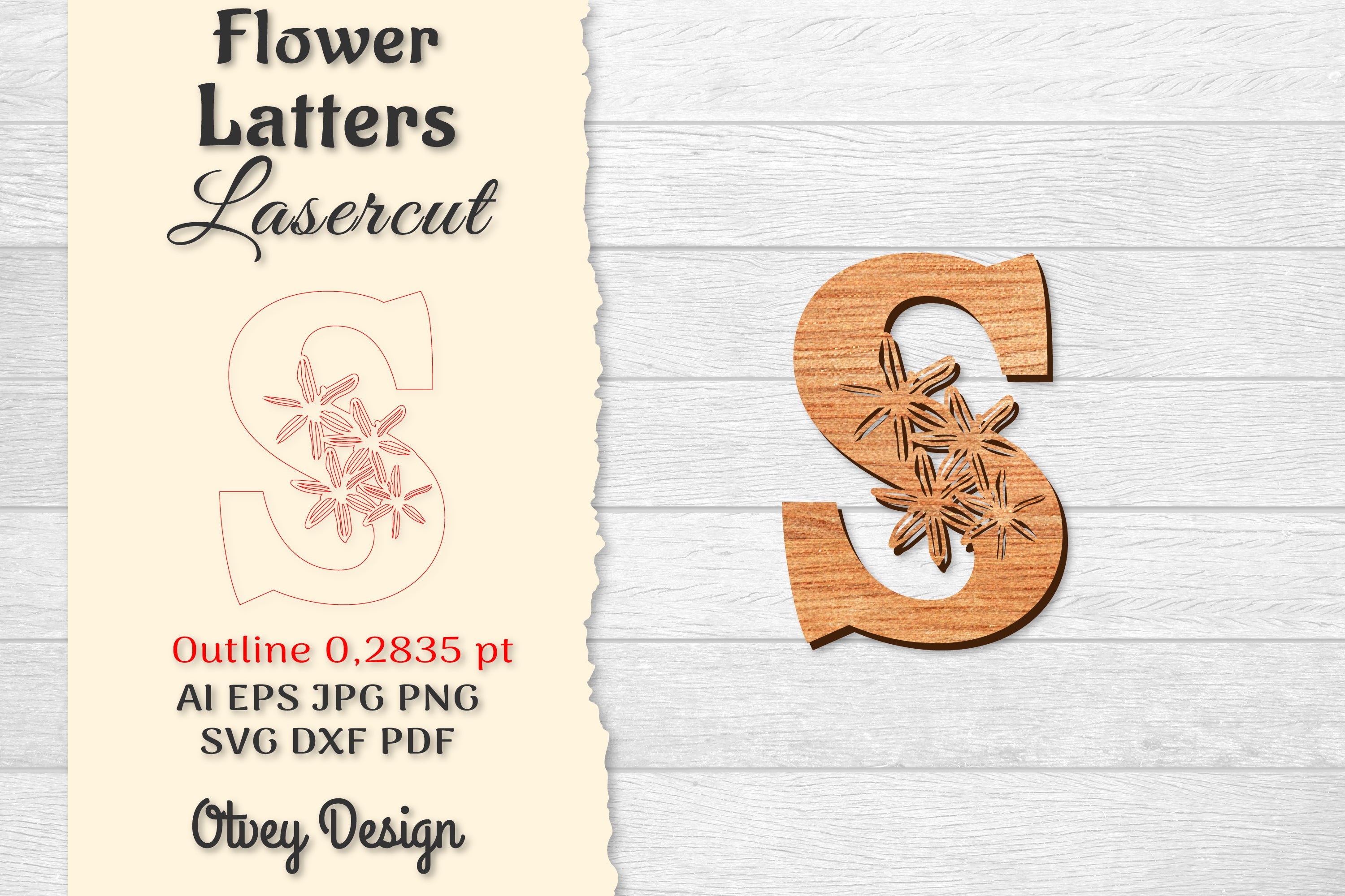 Flower Letters Laser Cut File SVG Bundle 39 - CraftNest - Digital Crafting and Art
