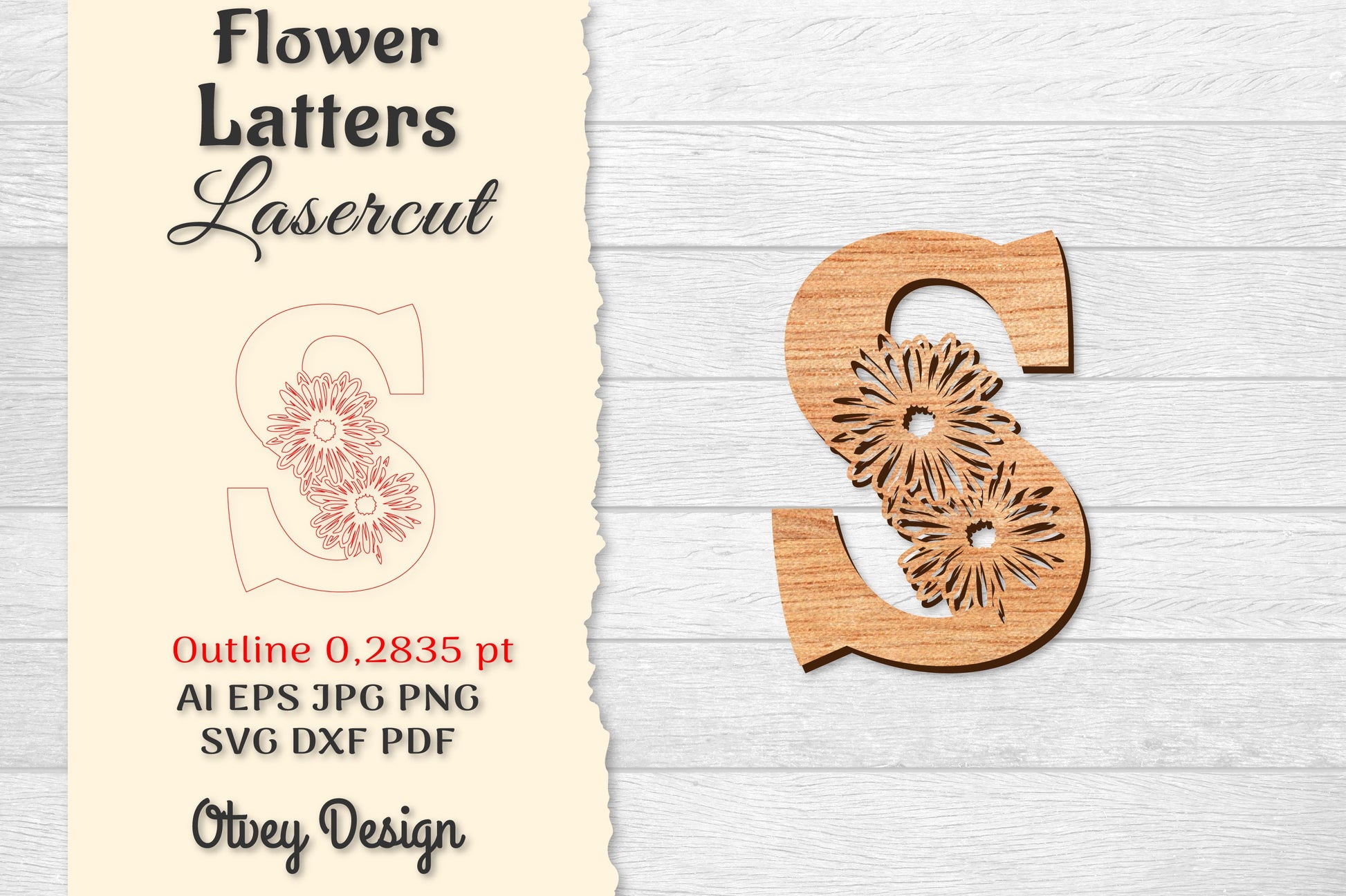 Flower Letters Laser Cut SVG Bundle 72 - CraftNest - Digital Crafting and Art
