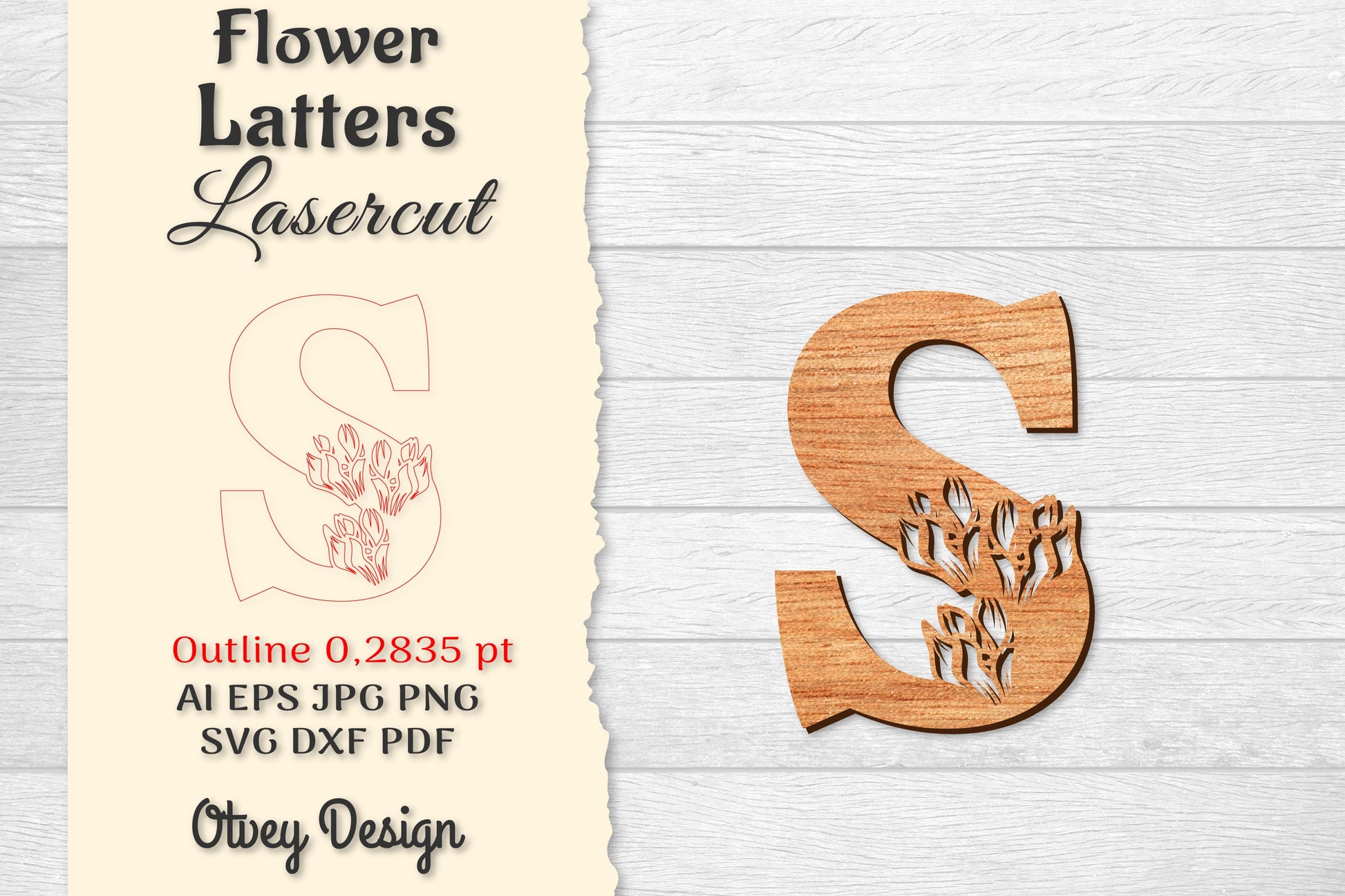 Flower Letters Laser Cut File SVG Bundle 106 - CraftNest - Digital Crafting and Art