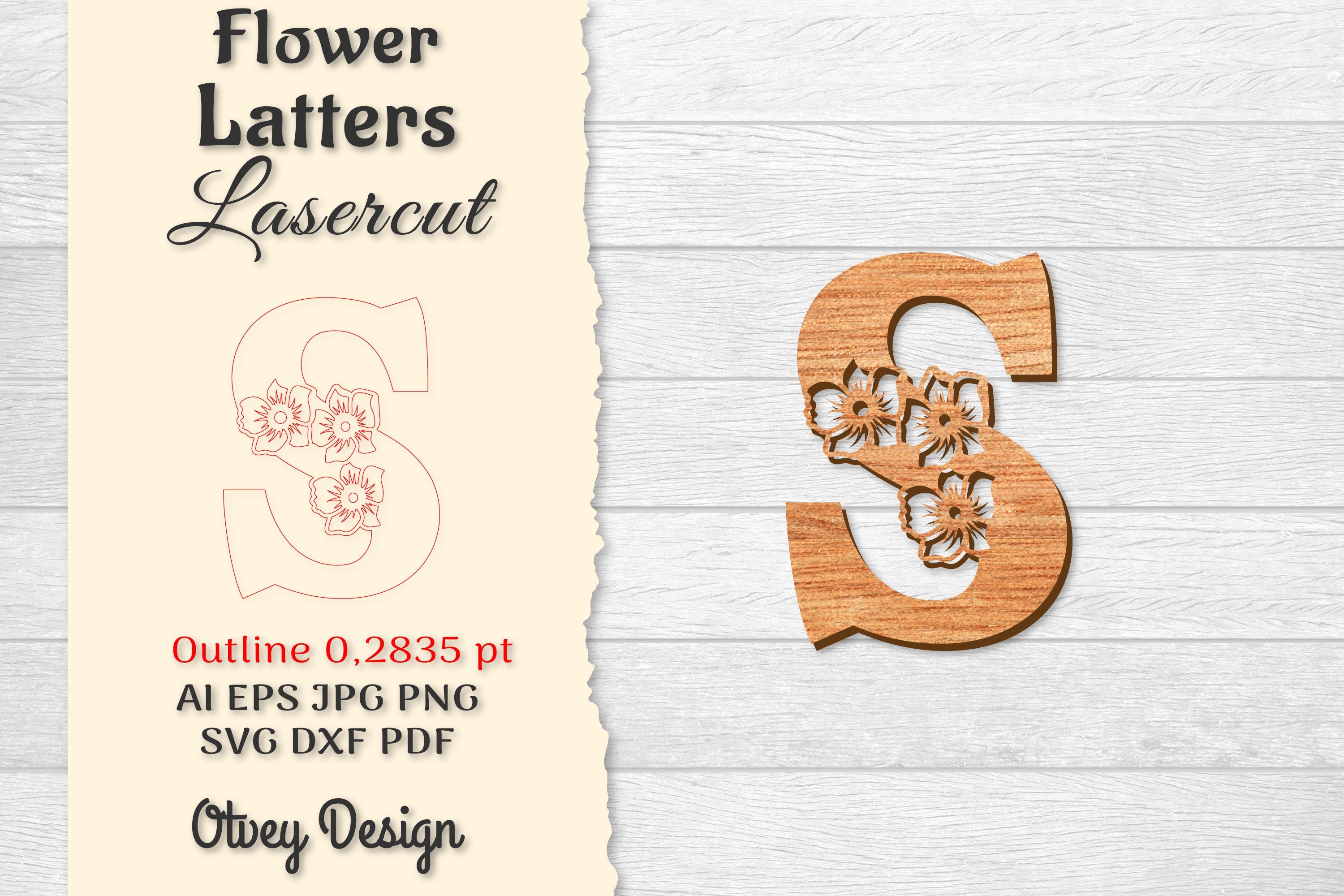 Flower Letters Laser Cut SVG Bundle 134 - CraftNest - Digital Crafting and Art