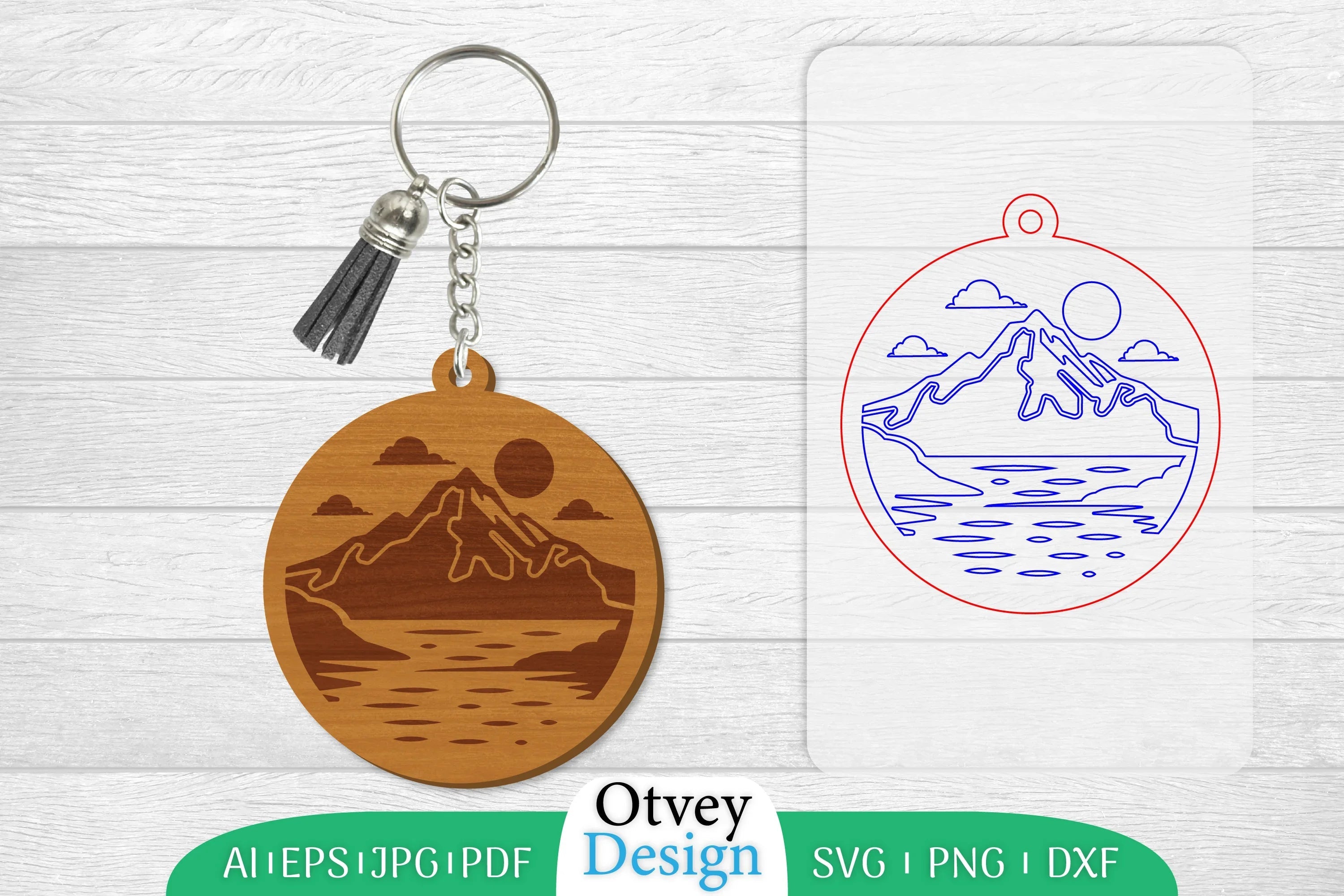 Keychain Sunset Mountain Lasercut SVG Bundle 10 - CraftNest - Digital Crafting and Art