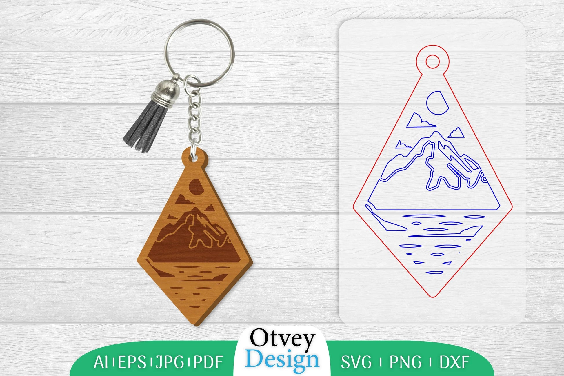 Keychain Sunset Mountain Lasercut SVG Bundle 37 - CraftNest - Digital Crafting and Art