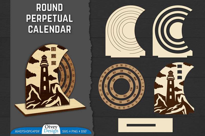 2074 Perpetual Calendar Lasercut SVG Bundle - CraftNest - Digital Crafting and Art