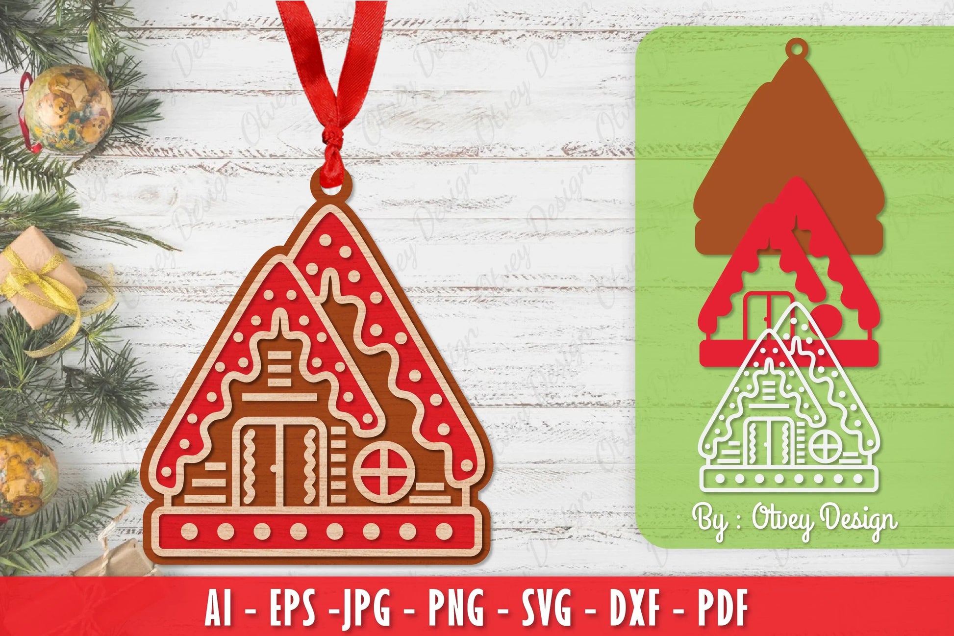 Ornament Gingerbread House Laser Cut SVG Bundle 1 - CraftNest - Digital Crafting and Art