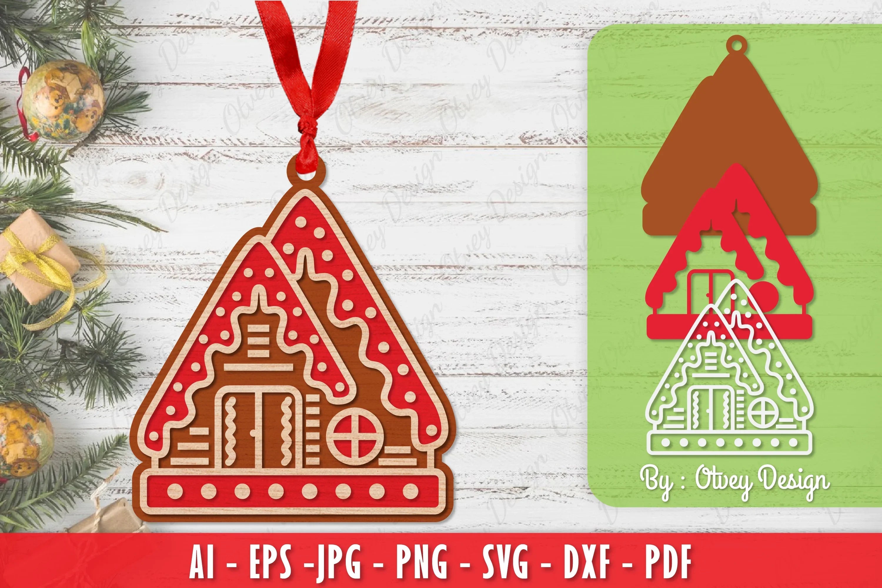 Ornament Gingerbread House Laser Cut SVG Bundle 1 - CraftNest - Digital Crafting and Art