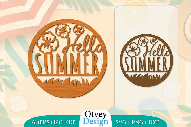 Hello Summer Round Lasercut SVG Bundle - CraftNest - Digital Crafting and Art
