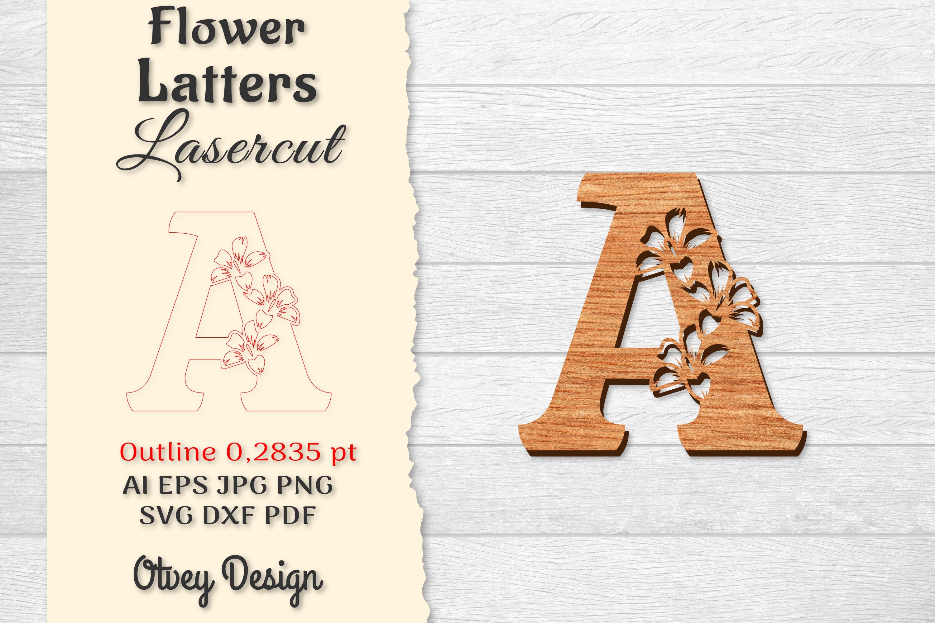 Flower Letters Laser Cut File SVG Bundle 117 - CraftNest - Digital Crafting and Art
