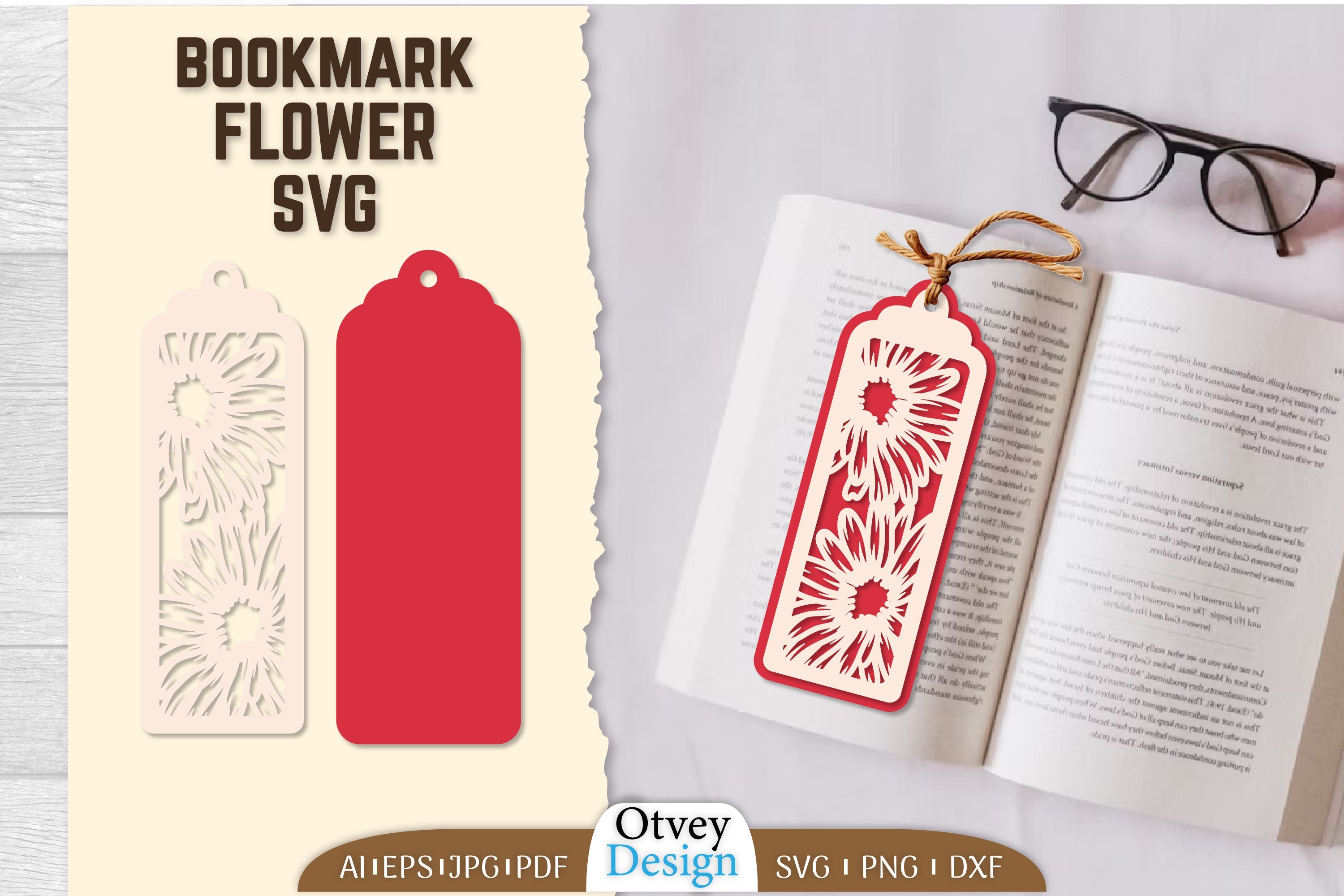 Bookmark Flower SVG Bundle 71 - CraftNest - Digital Crafting and Art