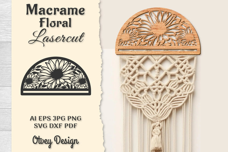 Macrame Frame Floral Lasercut SVG Bundle - CraftNest - Digital Crafting and Art