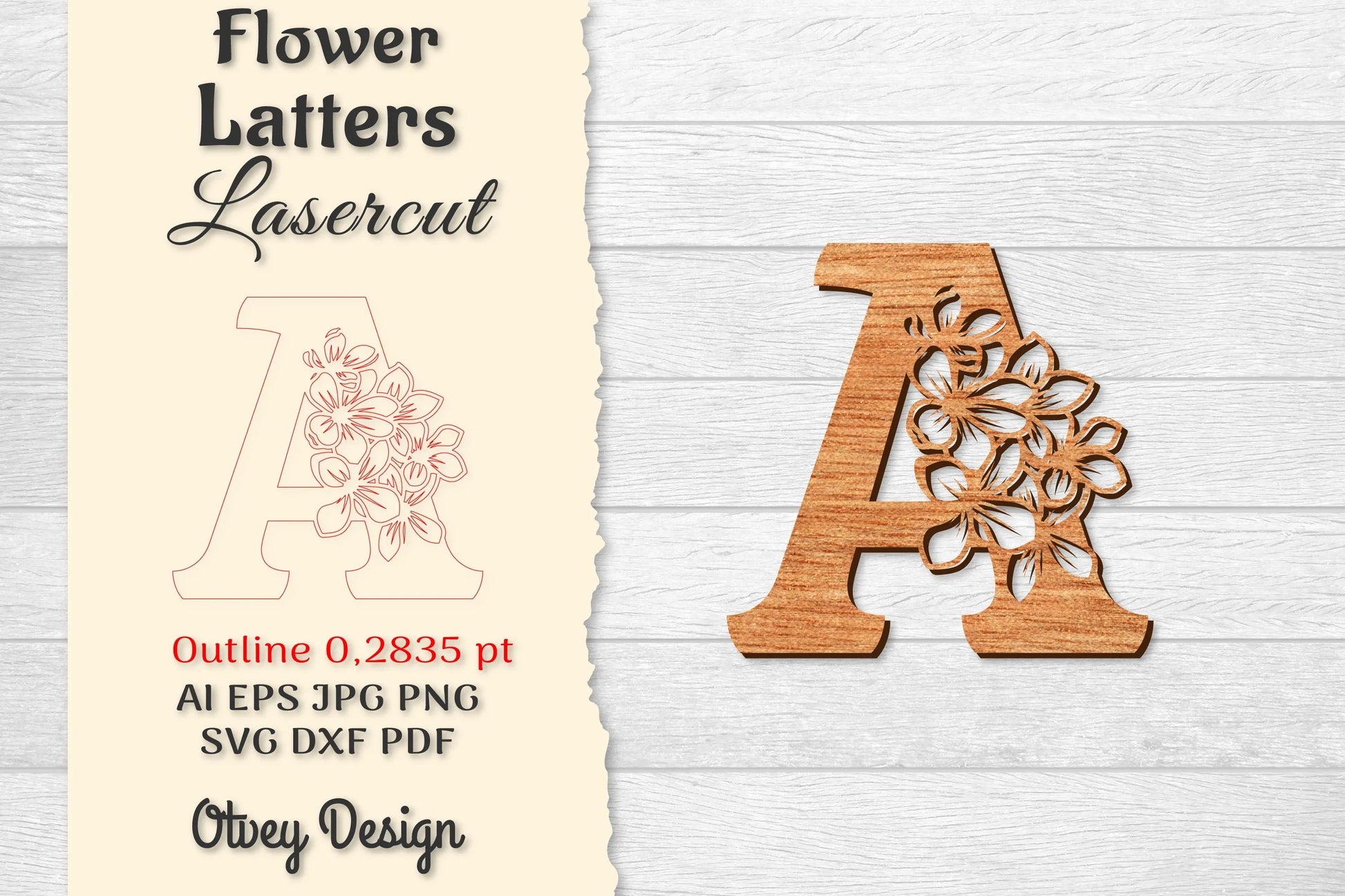Flower Letters Laser Cut File SVG Bundle 131 - CraftNest - Digital Crafting and Art