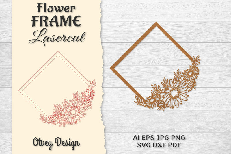 Frame Flower Lasercut SVG Bundle - CraftNest - Digital Crafting and Art