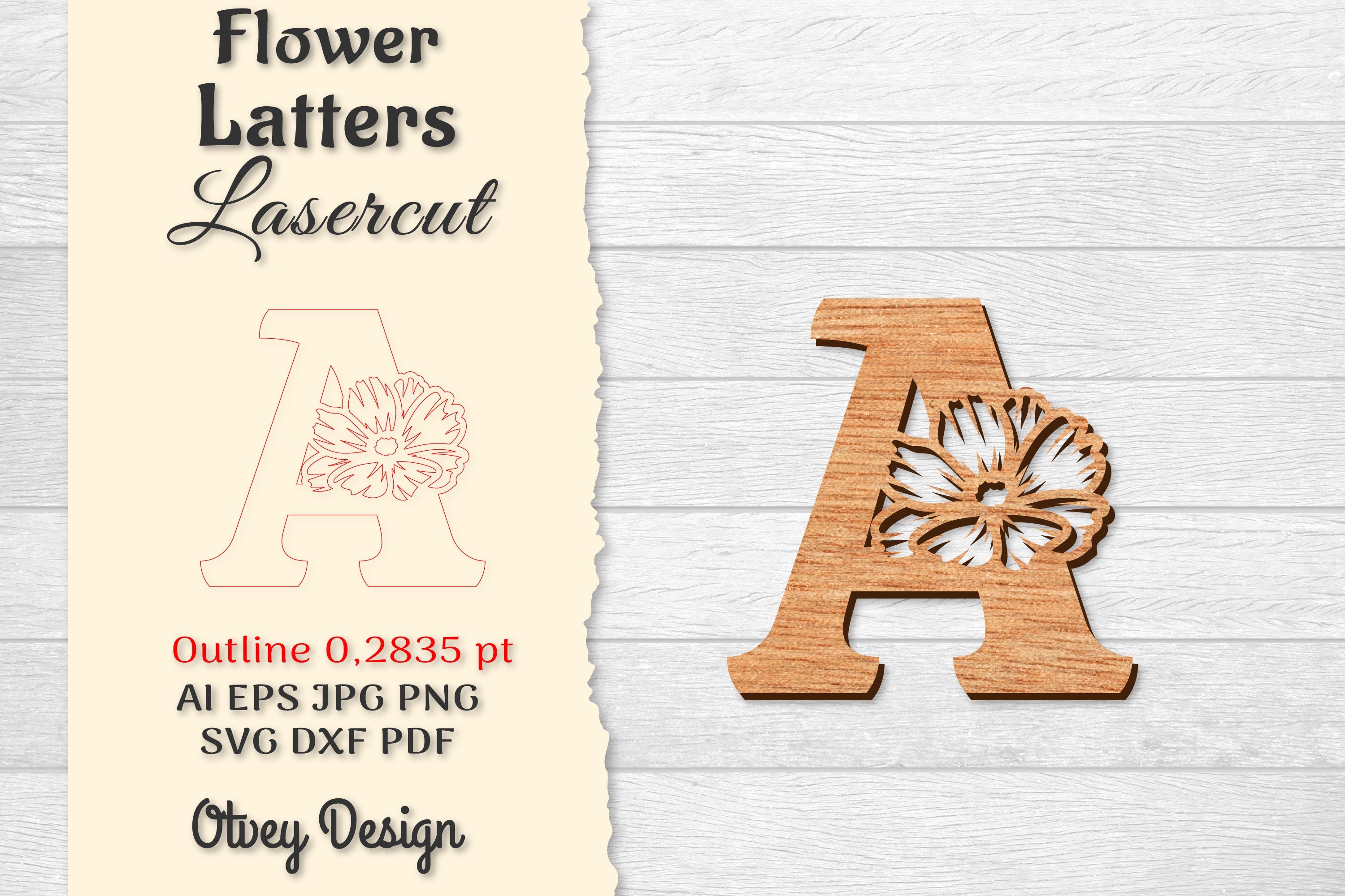 Flower Letters Laser Cut File SVG Bundle 43 - CraftNest - Digital Crafting and Art