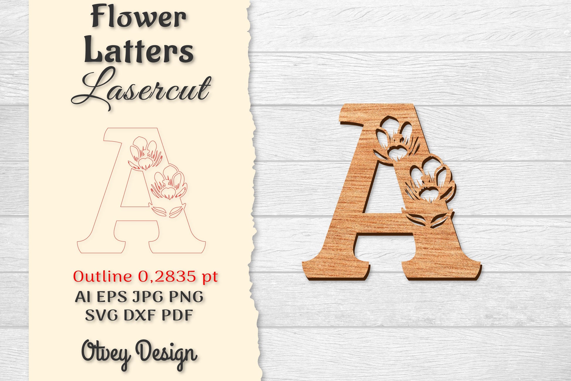 Flower Letters Laser Cut SVG Bundle 87 - CraftNest - Digital Crafting and Art