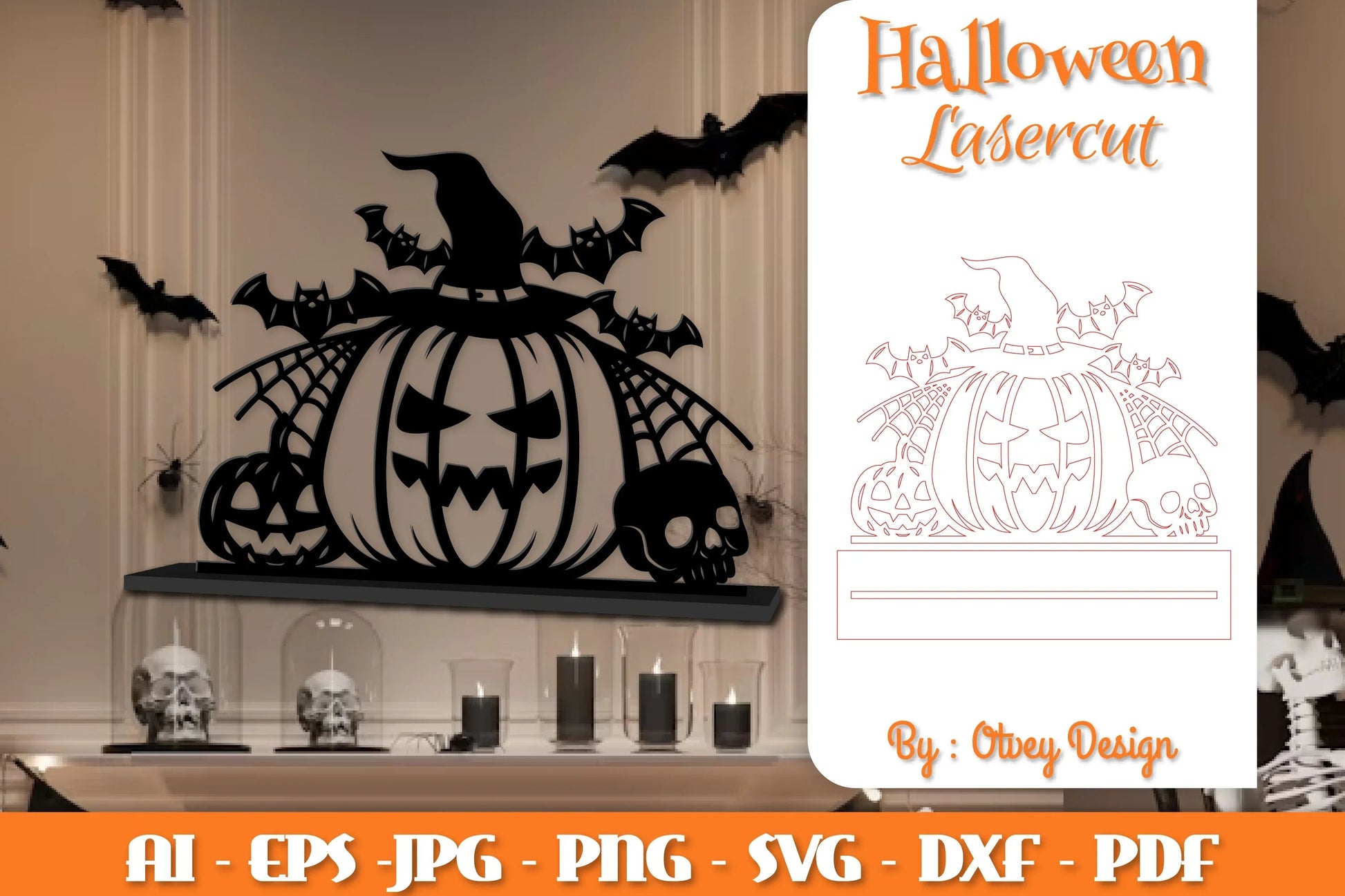 Halloween Decorations Lasercut SVG Bundle - CraftNest - Digital Crafting and Art