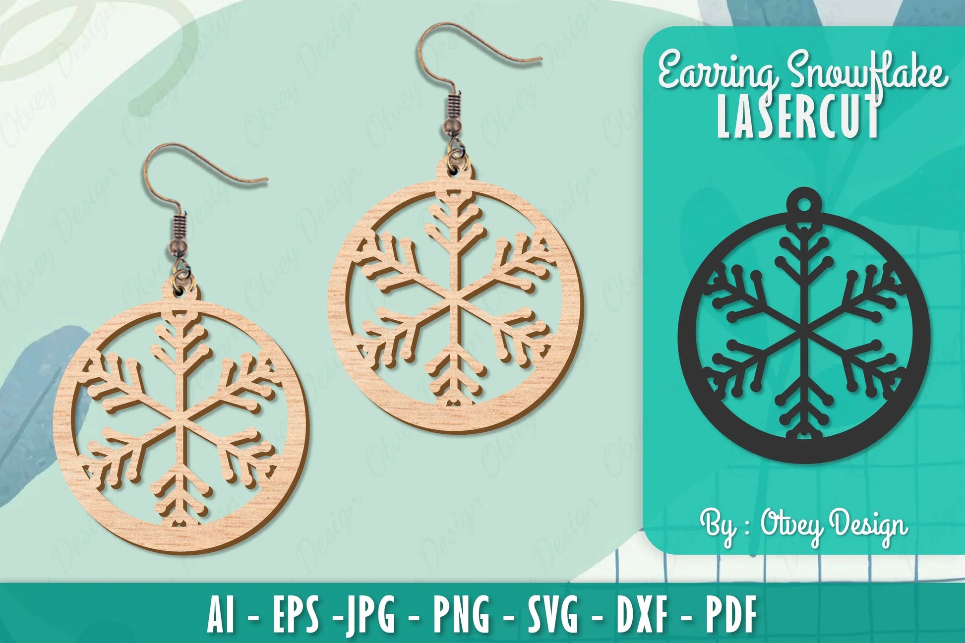 Snowflake Earring Lasercut SVG Bundle 97 - CraftNest - Digital Crafting and Art