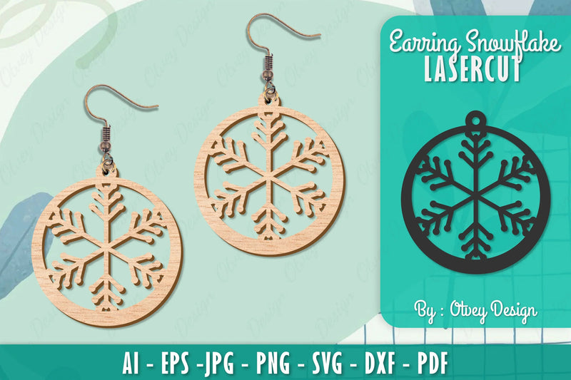 Snowflake Earring Lasercut SVG Bundle 97 - CraftNest - Digital Crafting and Art