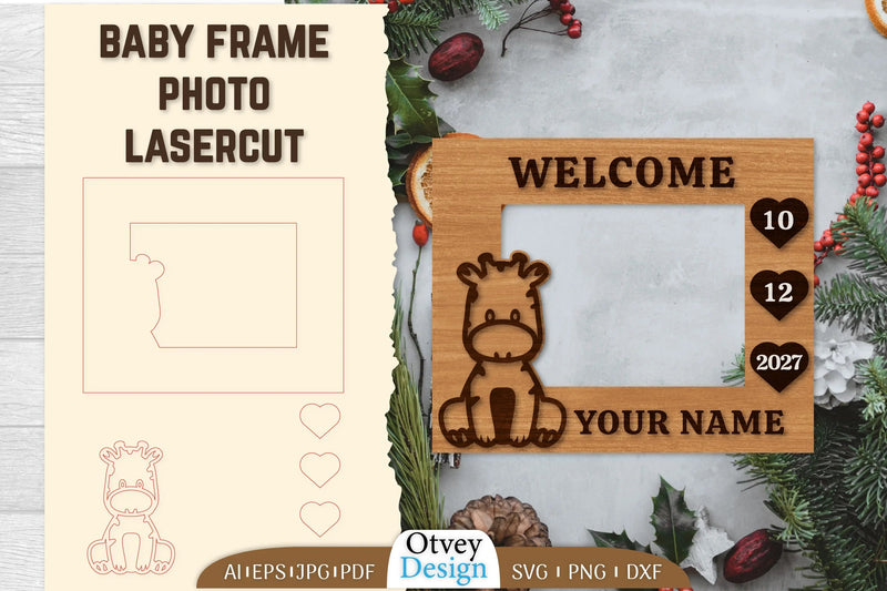 Baby Newborn Photo Frame SVG Bundle - CraftNest - Digital Crafting and Art