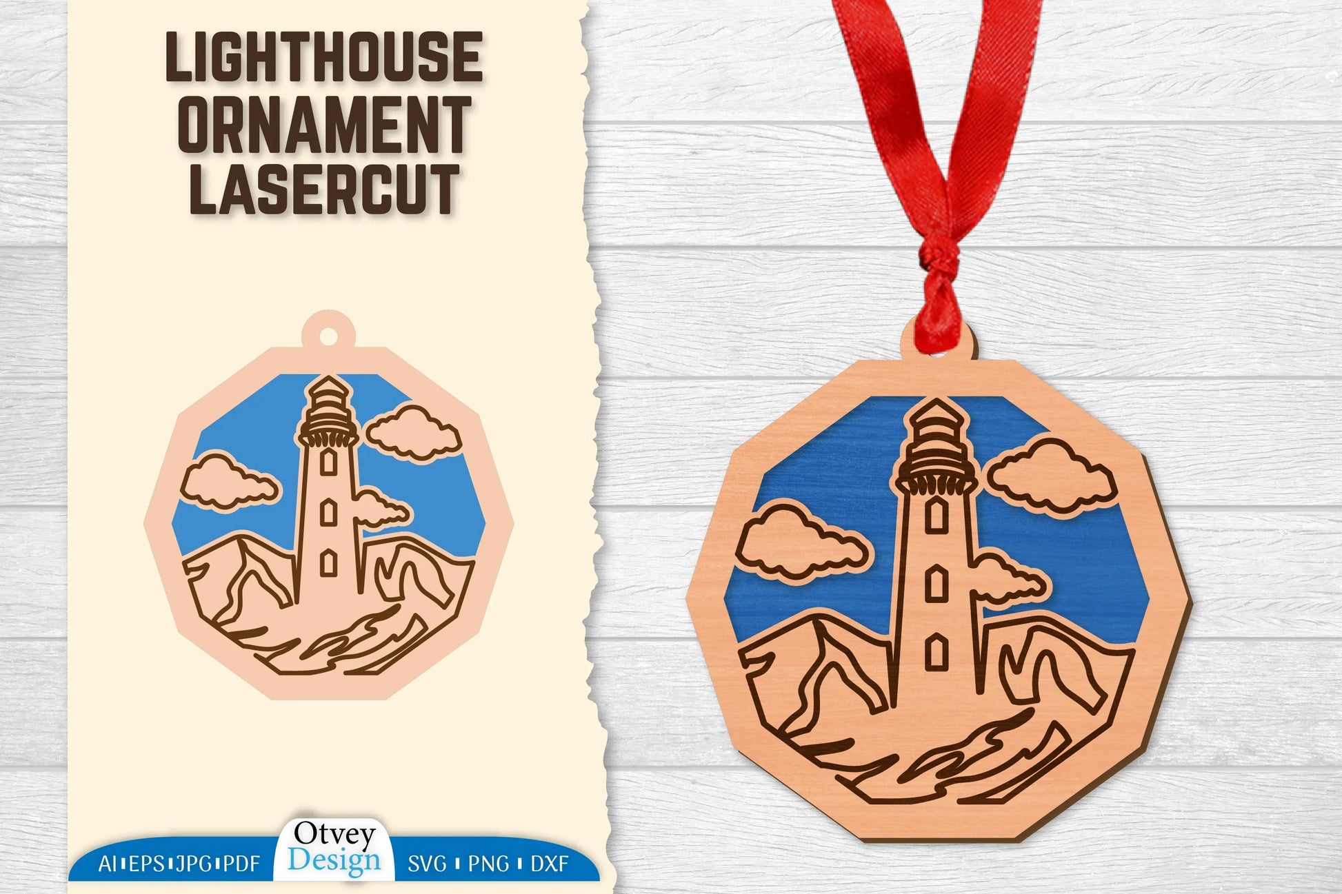 2050 Lighthouse Lasercut Ornament SVG Bundle - CraftNest - Digital Crafting and Art